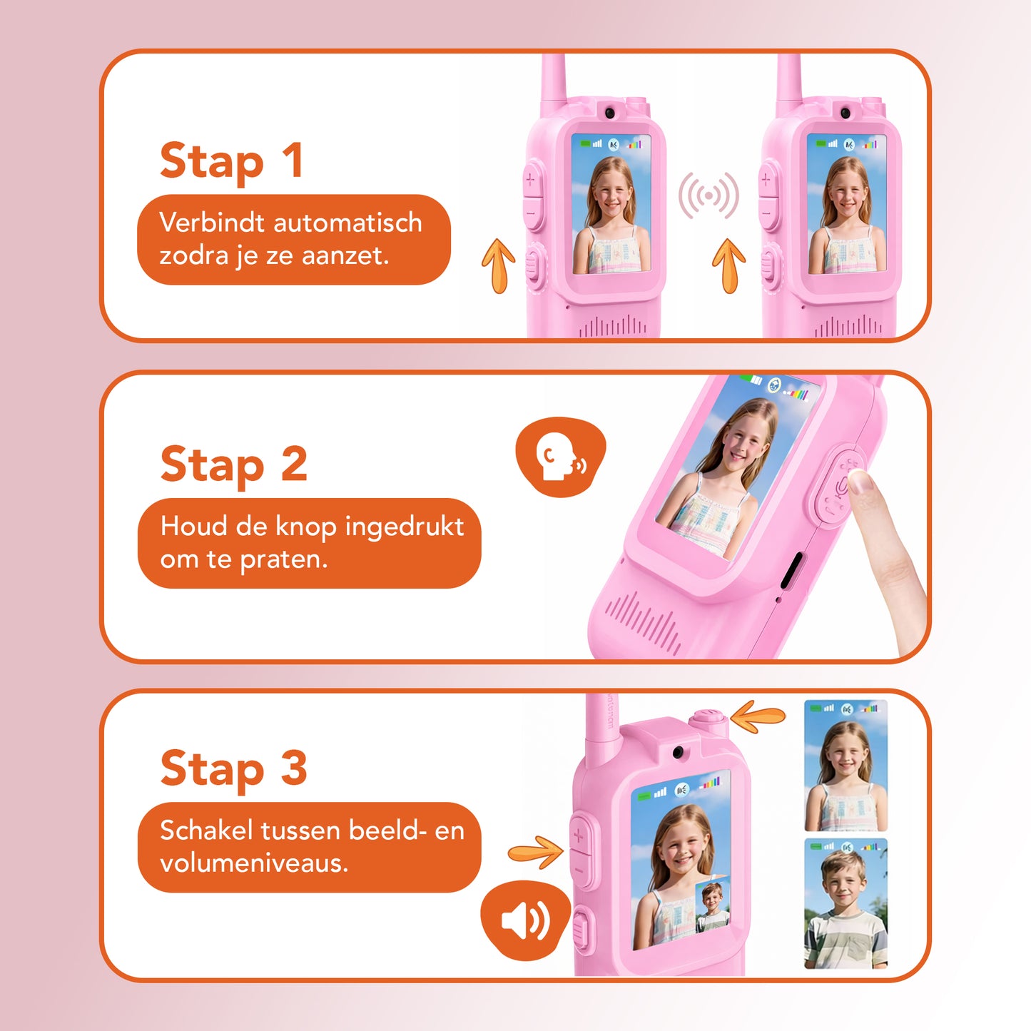 Video walkie talkie roze