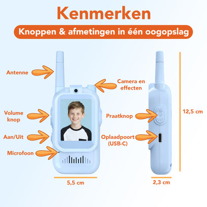 Video walkie talkie blauw