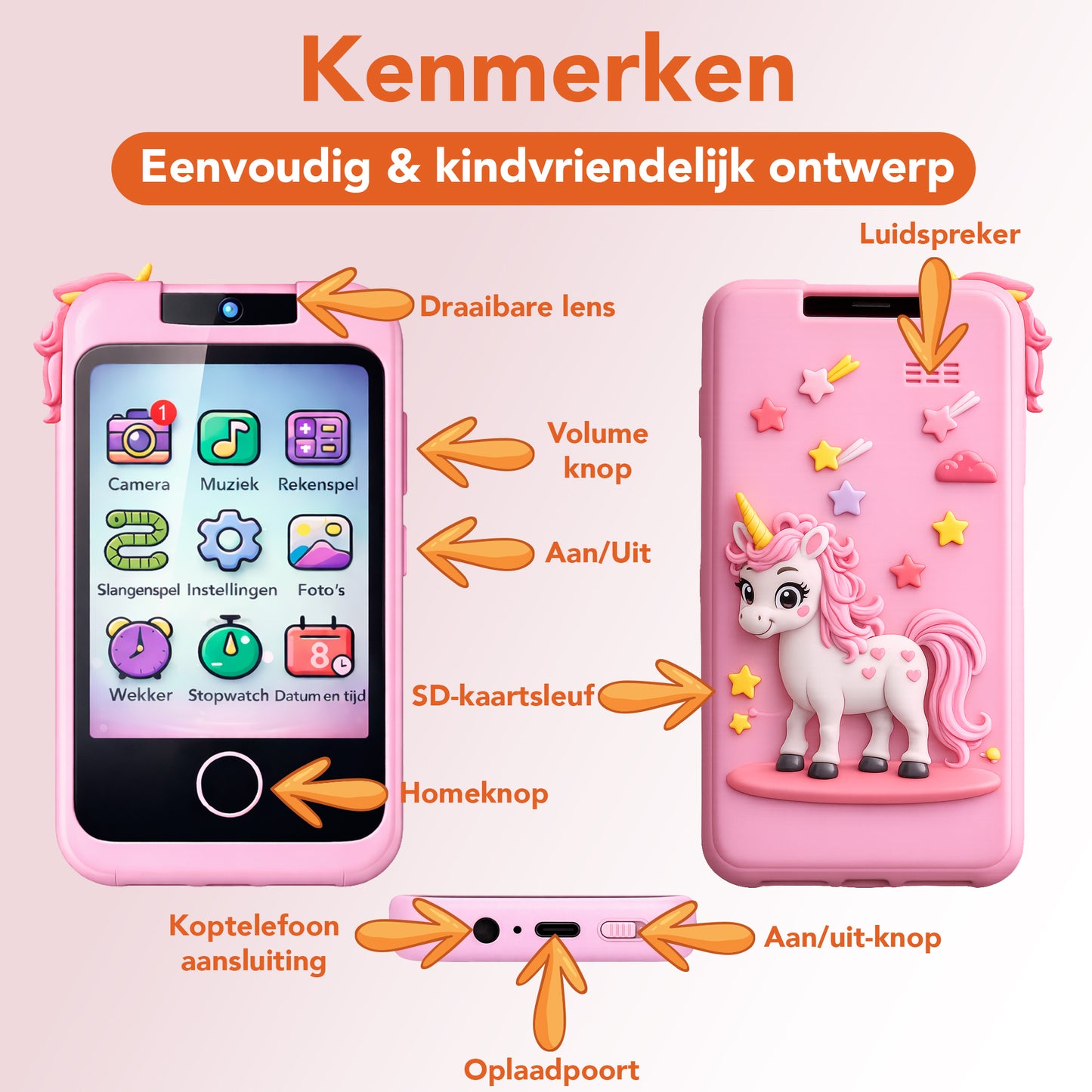 Kindertelefoon roze