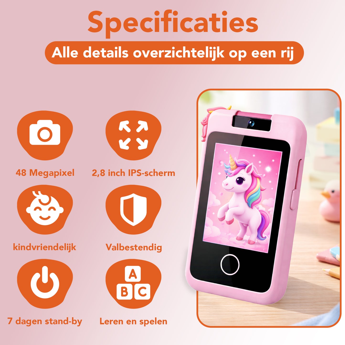 Kindertelefoon roze