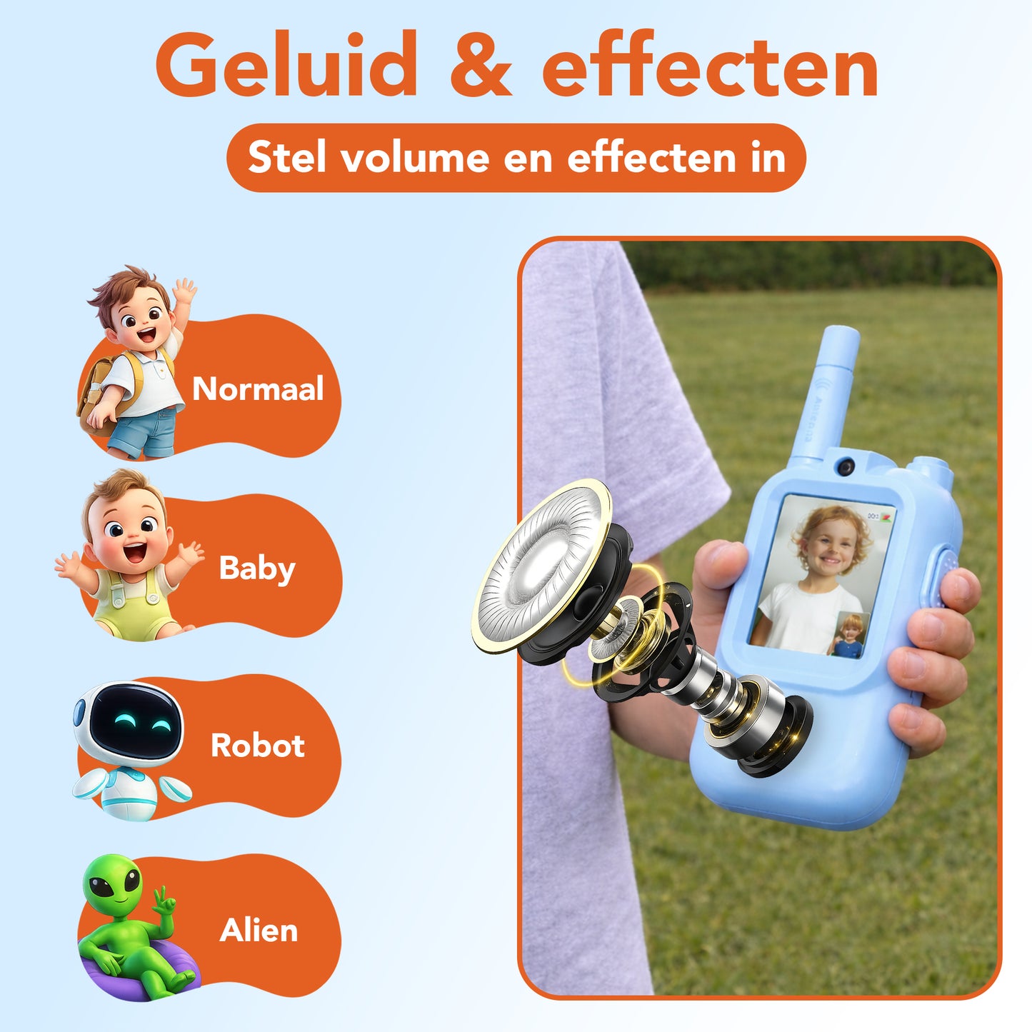 Video walkie talkie blauw