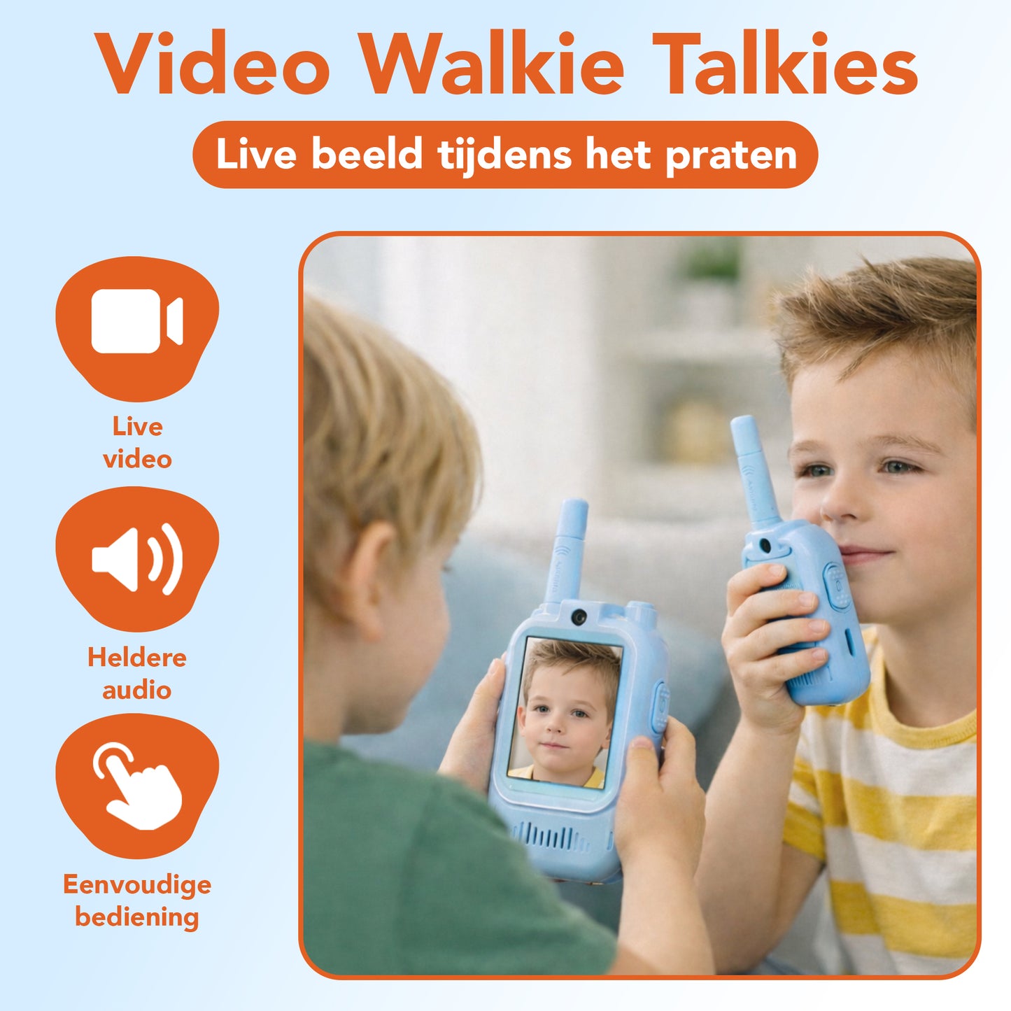 Video walkie talkie blauw